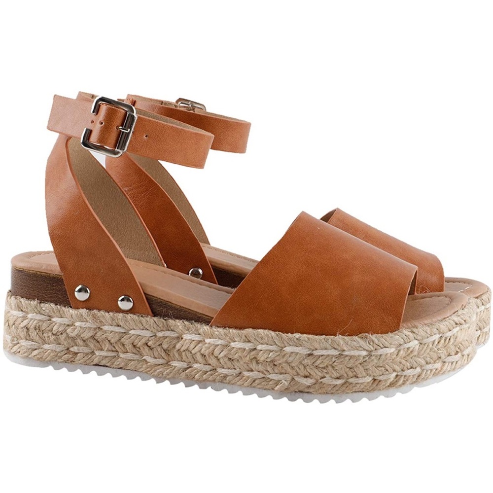 Brown platform espadrilles